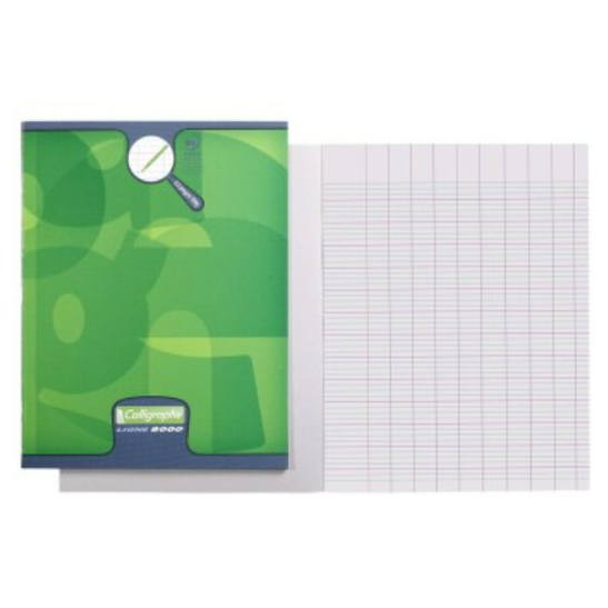 8000: cahier d'écriture agrafé seyès 4mm -vert- 32 pages (17x22cm) CLAIREFONTAINE