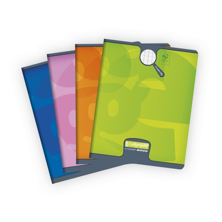 8000: cahier agrafé seyès -assortis - 32 pages (17x22cm) CLAIREFONTAINE