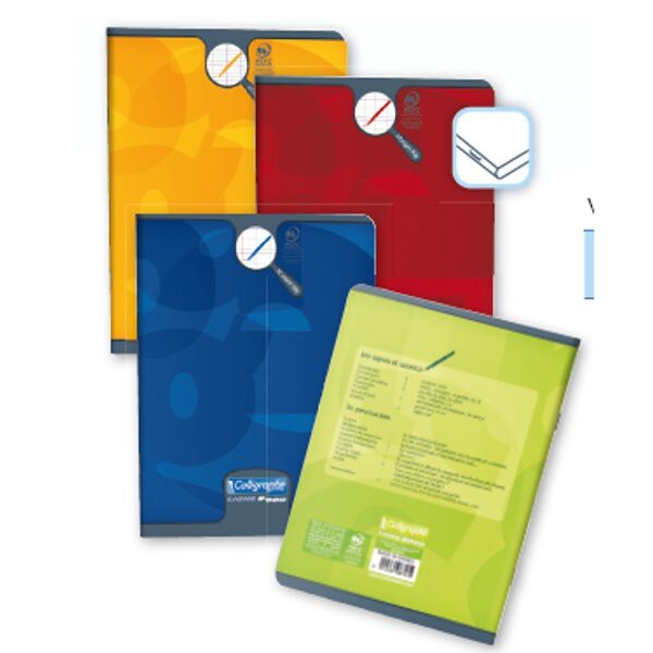 8000: cahier agrafé seyès -assortis- 96 pages (17x22cm) CLAIREFONTAINE