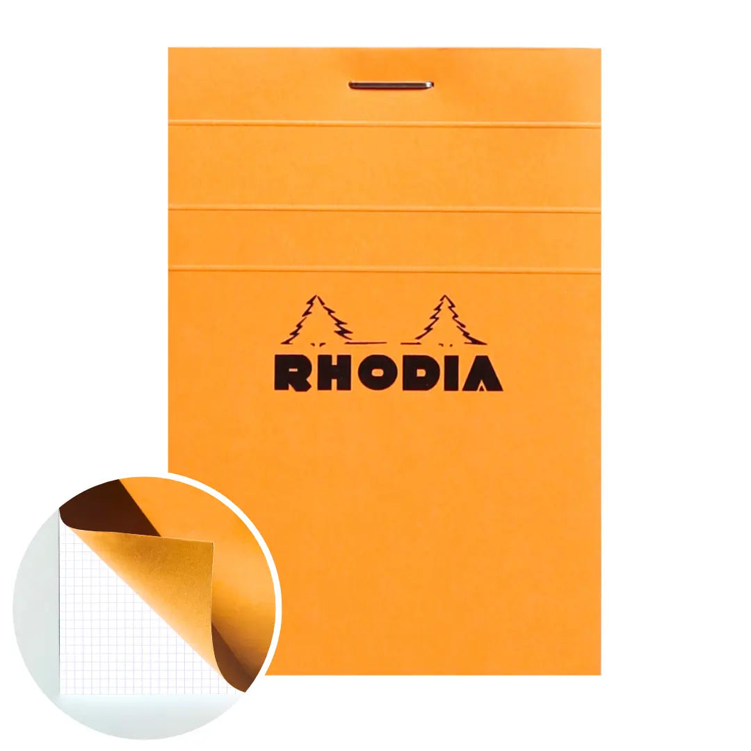 Bloc-notes N°11 agrafé 5/5 -orange- A7. 80 feuilles (7.4x10.5cm) RHODIA