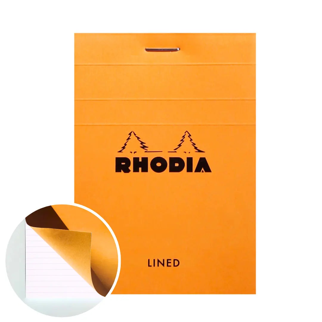 Bloc-notes N°11 agrafé ligné -orange- A7. 80 feuilles (7.4x10.5cm) RHODIA
