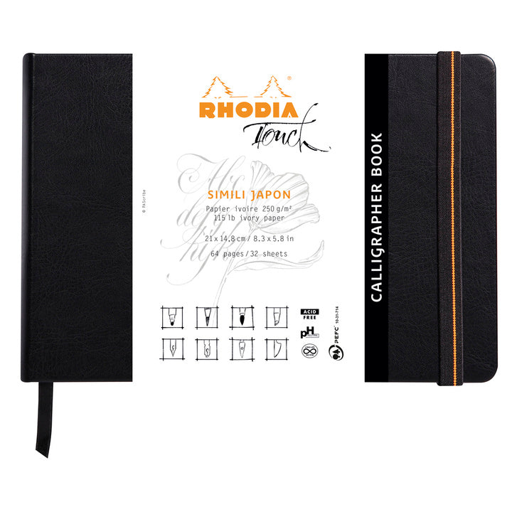 Livre de calligraphe uni - A5-paysage - 32 feuilles (21x14.8cm) RHODIA