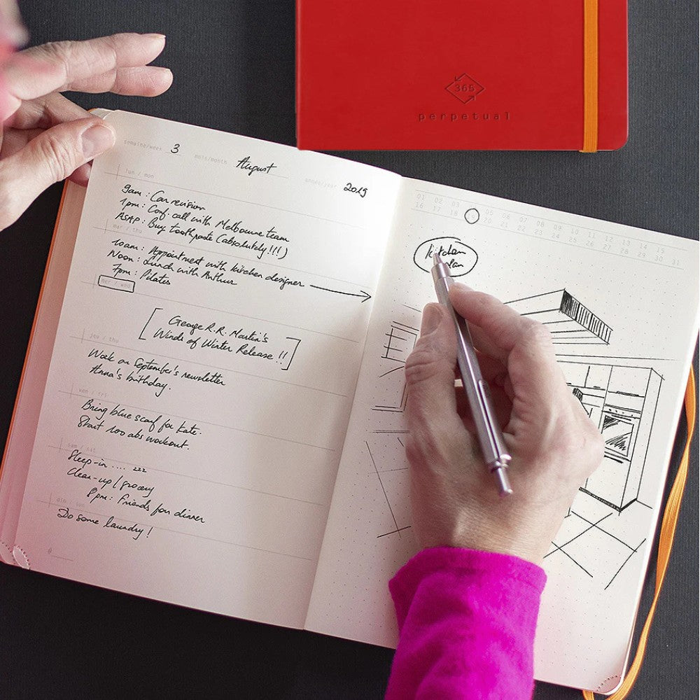 Rhodiarama Agendas Perpétuel A5 90G. 128P. Coquelicot RHODIA