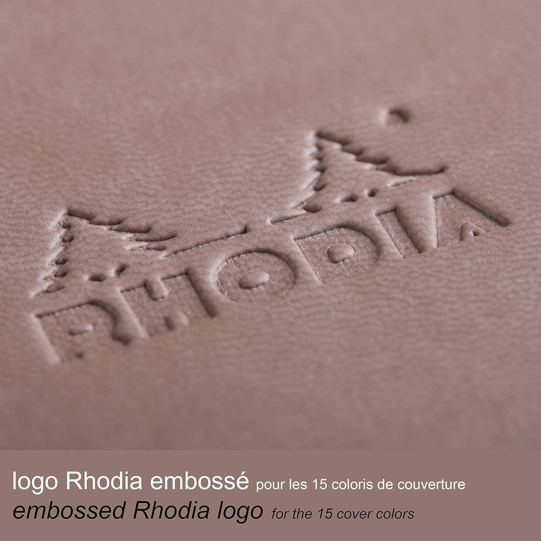 Carnet rembordé rigide ligné -taupe- A5. 192 pages (14.8x21cm) RHODIA