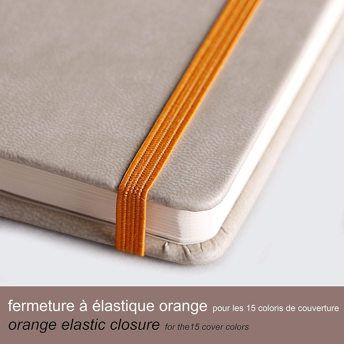 Carnet rembordé rigide ligné -taupe- A5. 192 pages (14.8x21cm) RHODIA