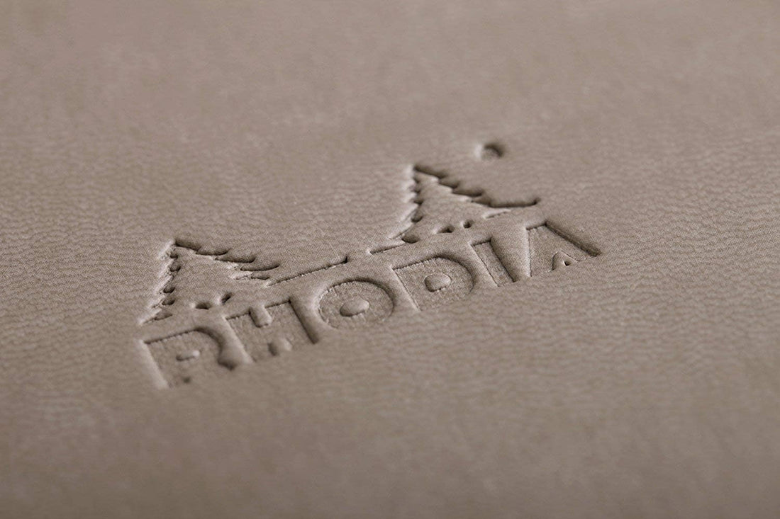 Carnet rembordé rigide ligné -taupe- A5. 192 pages (14.8x21cm) RHODIA