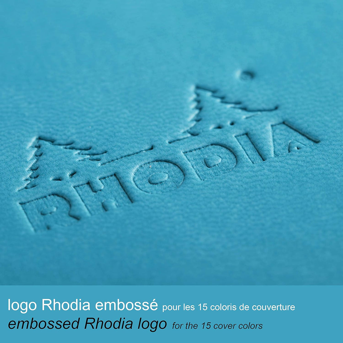 Carnet rembordé rigide ligné -turquoise- A5. 192 pages (14.8x21cm) RHODIA