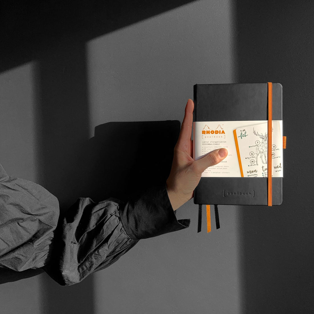 Rhodiarama Cahier de But Couverture Rigide Dot 5.5X8.5 240P. Noir RHODIA