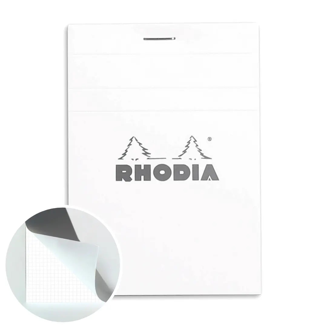Bloc-notes N°12 agrafé 5/5 -blanc- 80 feuilles (8.5x12cm) RHODIA