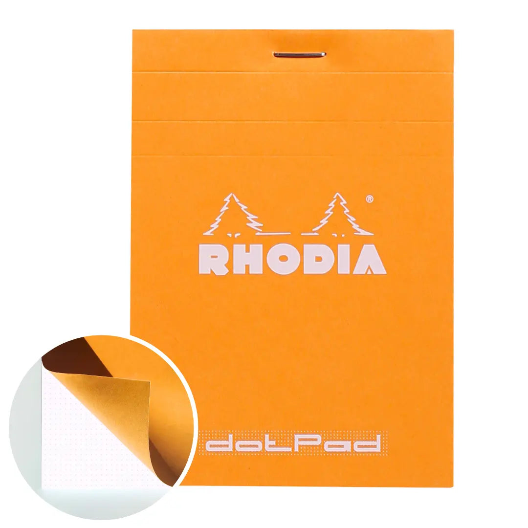 Bloc-notes N°12 agrafé dot -orange- 80 feuilles (8.5x12cm) RHODIA