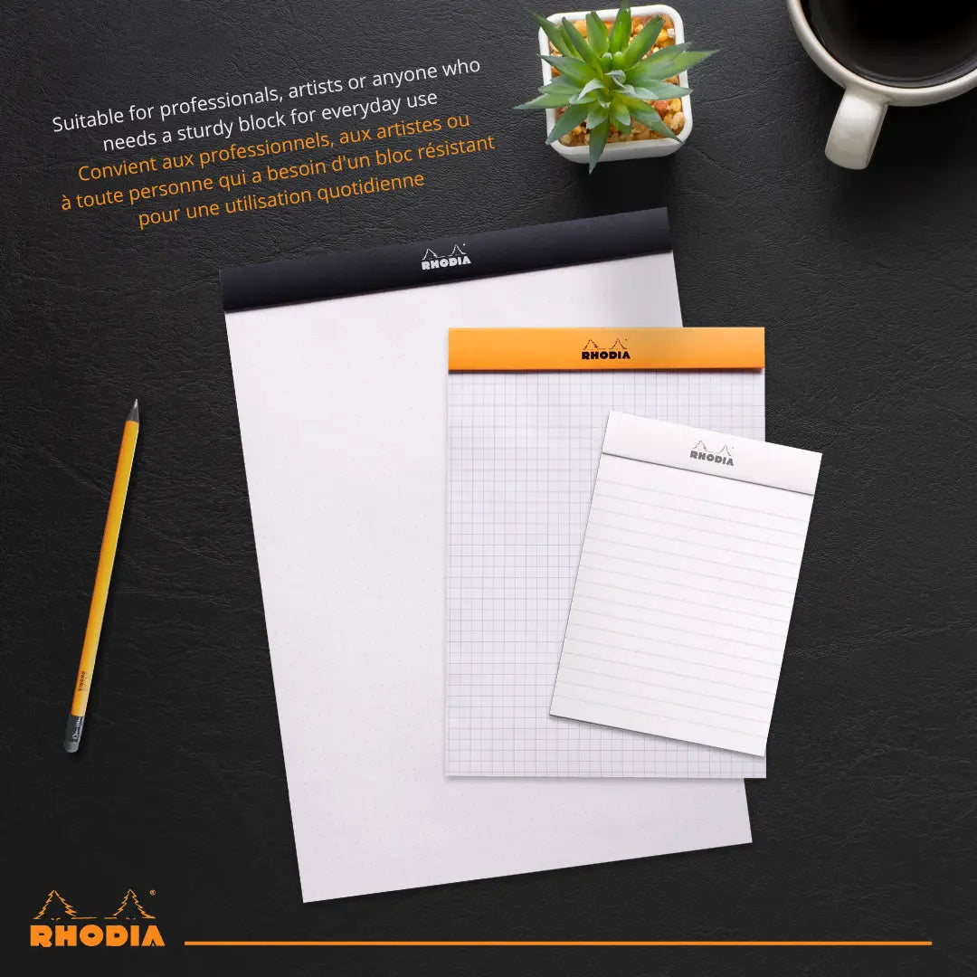 Bloc-notes N°12 agrafé dot -orange- 80 feuilles (8.5x12cm) RHODIA