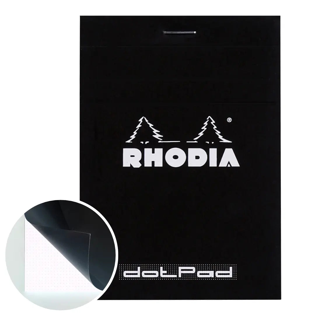 Bloc-notes N°12 agrafé dot -noir- 80 feuilles (8.5x12cm) RHODIA