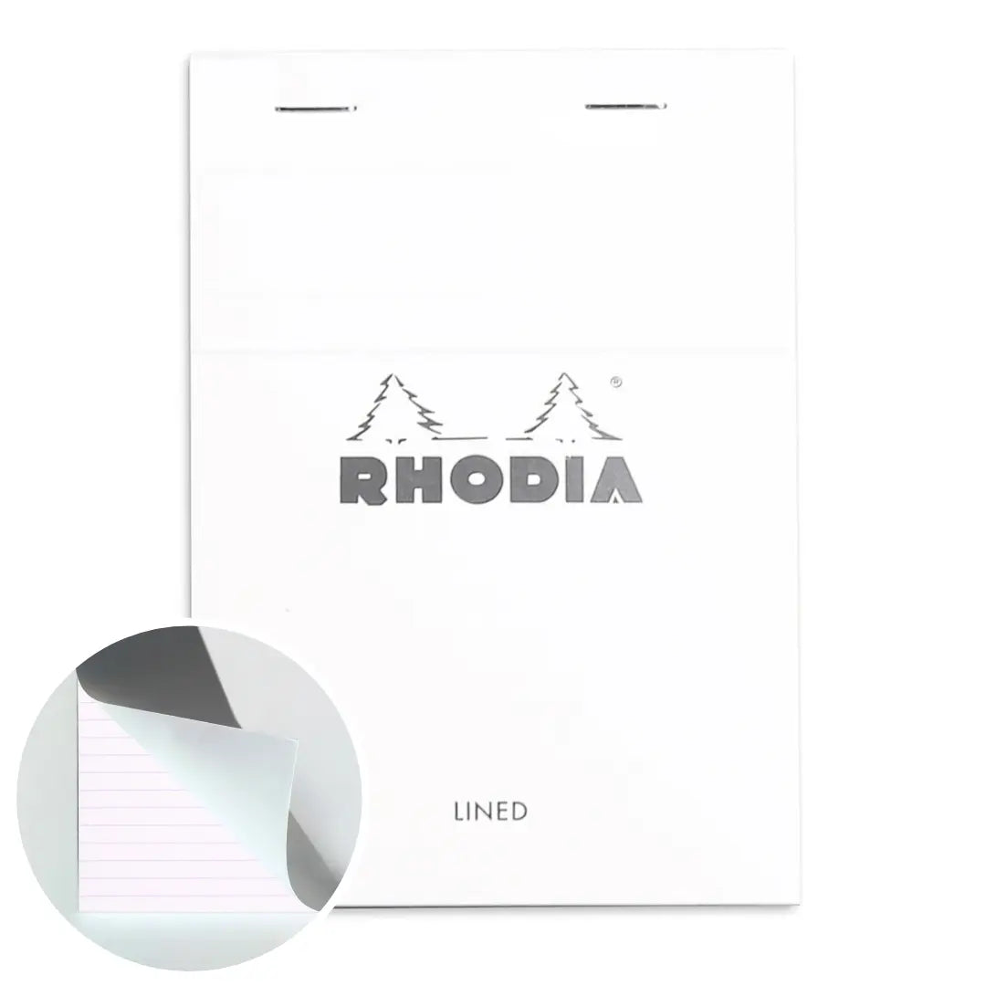 Bloc-notes N°13 agrafé ligné -blanc- A6. 80 feuilles (10.5x14.8cm) RHODIA