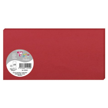Carton Rouge Groseille 106X213 210G. Paquet : 25 POLLEN