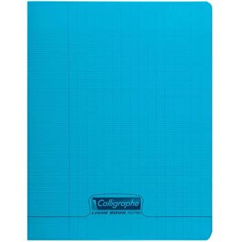 8000: cahier polypro agrafé seyès -bleu- 32 pages (17x22cm) CLAIREFONTAINE