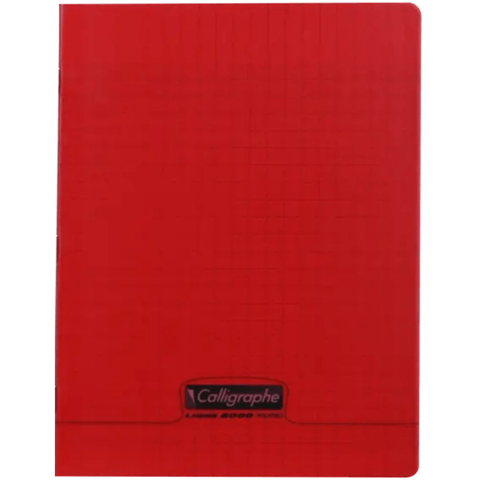 8000: cahier polypro agrafé seyès -rouge- 32 pages (17x22cm) CLAIREFONTAINE
