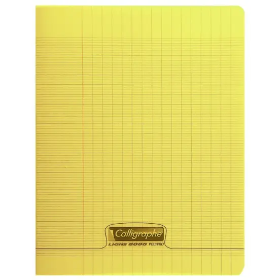 8000: cahier polypro agrafé seyès -jaune- 32 pages (17x22cm) CLAIREFONTAINE