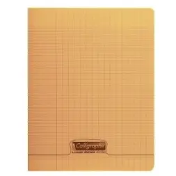 8000: cahier polypro agrafé seyès -orange- 32 pages (17x22cm) CLAIREFONTAINE