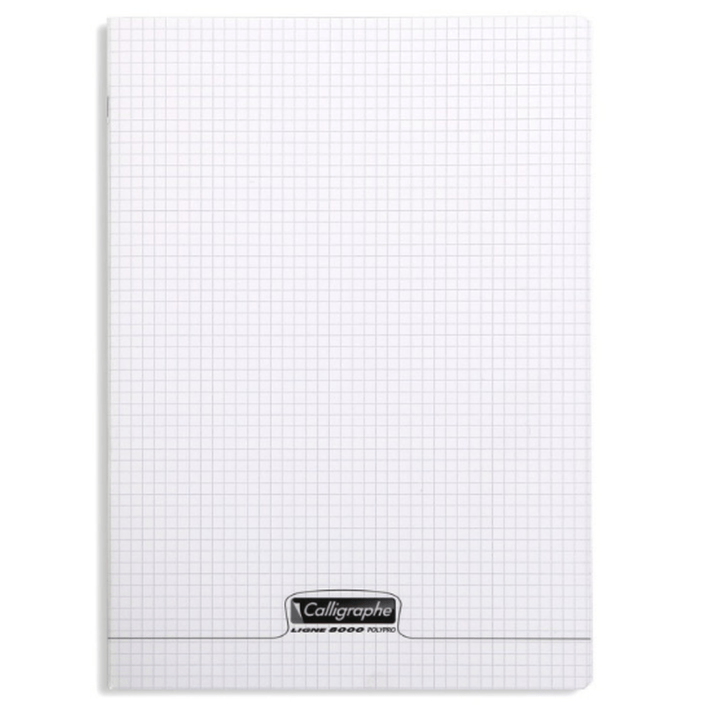 8000: cahier polypro agrafé 5/5 -incolore- A4. 48 pages (21x29.7cm) CLAIREFONTAINE