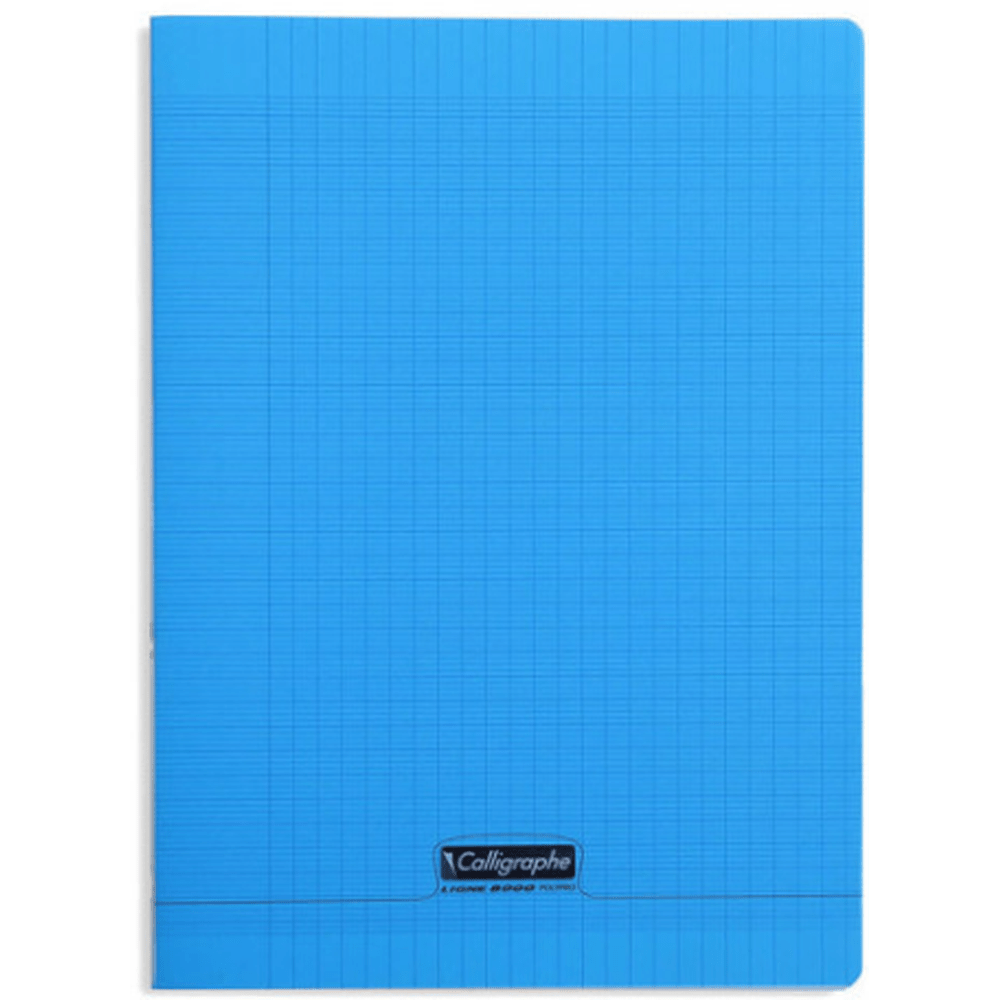 8000: cahier polypro agrafé seyès -bleu- A4. 48 pages (21x29.7cm) CLAIREFONTAINE
