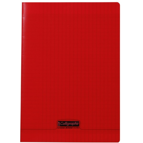 8000: cahier polypro agrafé seyès -rouge- A4. 48 pages (21x29.7cm) CLAIREFONTAINE