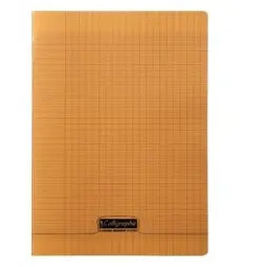 8000: cahier polypro agrafé seyès -orange- A4. 48 pages (21x29.7cm) CLAIREFONTAINE