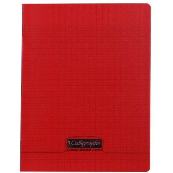 8000: cahier polypro agrafé seyès -rouge- 48 pages (17x22cm ) CLAIREFONTAINE