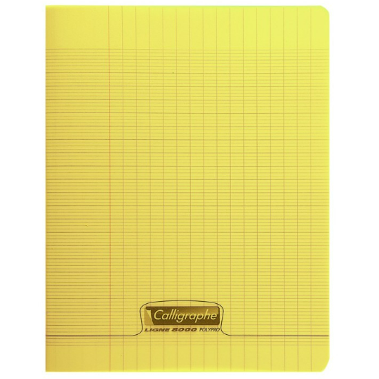 8000: cahier polypro agrafé seyès -jaune- 48 pages (17x22cm ) CLAIREFONTAINE