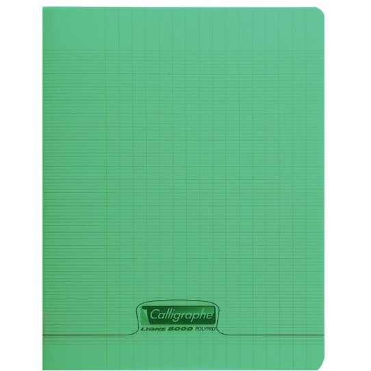 8000: cahier polypro agrafé seyès -vert- 48 pages (17x22cm ) CLAIREFONTAINE
