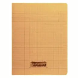 8000: cahier polypro agrafé seyès -orange- 48 pages (17x22cm ) CLAIREFONTAINE