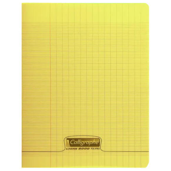 8000: cahier polypro agrafé seyès -jaune- 60 pages (17x22cm ) CLAIREFONTAINE