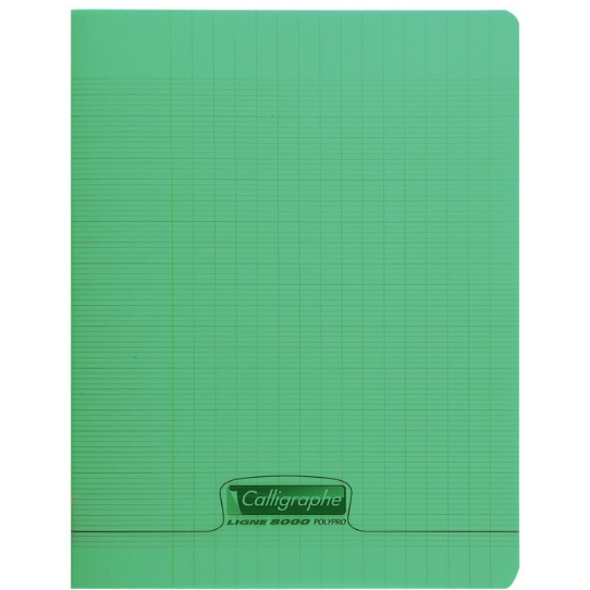 8000: cahier polypro agrafé seyès -vert-  96 pages (17x22cm) CLAIREFONTAINE