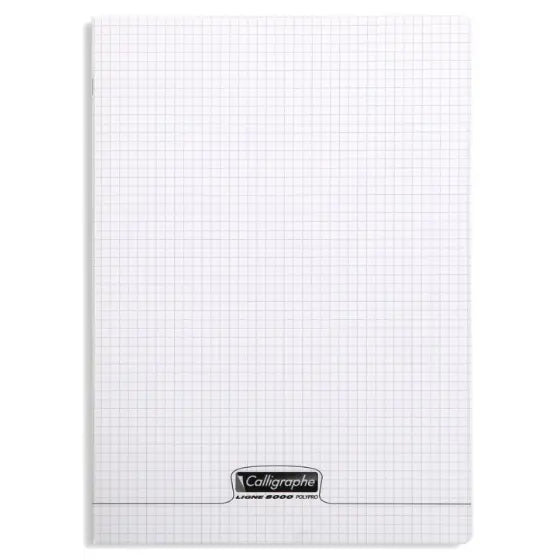 8000: cahier polypro agrafé 5/5 -incolore- A4. 96 pages (21x29.7cm) CLAIREFONTAINE