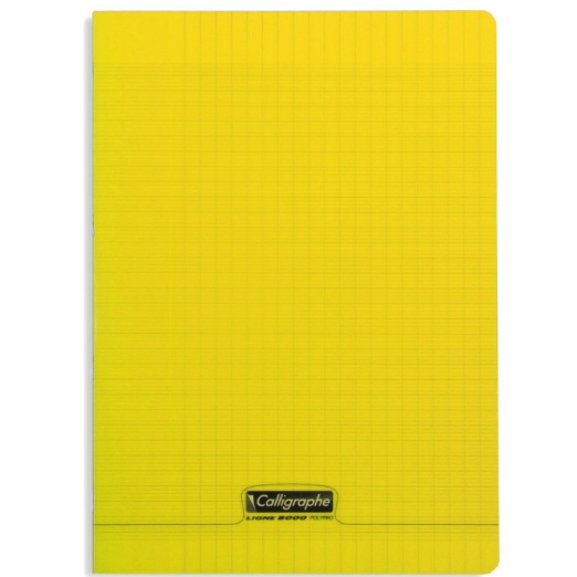 8000: cahier polypro agrafé seyès -jaune- A4. 96 pages (21x29.7cm) CLAIREFONTAINE
