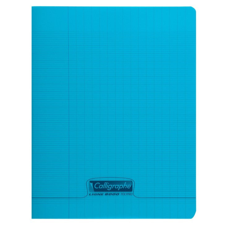 8000: cahier polypro agrafé seyès -bleu- 48 pages (24x32cm) CLAIREFONTAINE