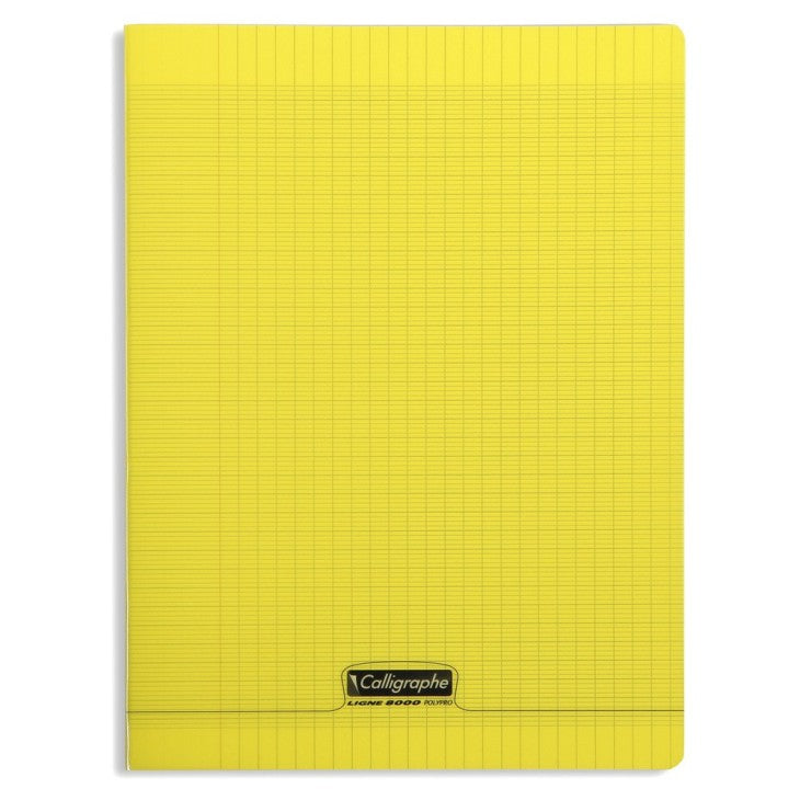 8000: cahier polypro agrafé seyès -jaune- 96 pages (24x32cm) CLAIREFONTAINE