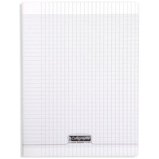 8000: cahier polypro agrafé seyès -incolore- 96 pages (24x32cm) CLAIREFONTAINE