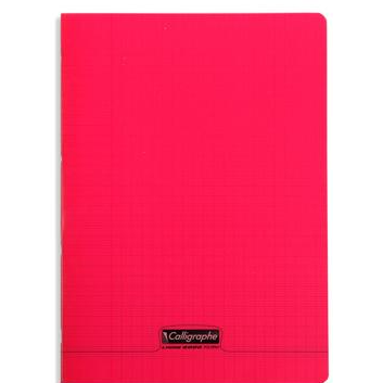 8000: cahier polypro agrafé seyès -rouge- 140 pages (17x22cm) CLAIREFONTAINE