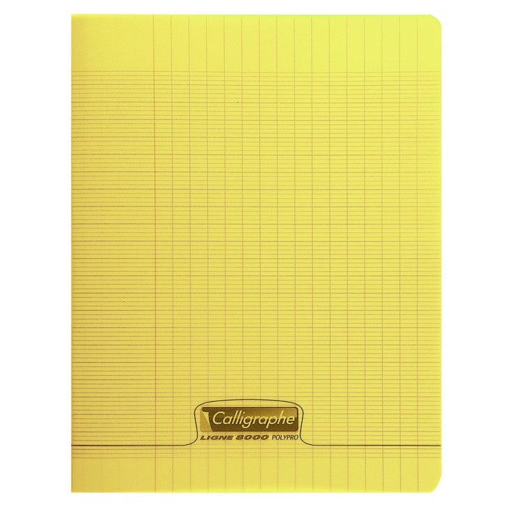8000: cahier polypro agrafé seyès -jaune- 140 pages (17x22cm) CLAIREFONTAINE