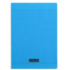 8000: cahier polypro agrafé seyès -bleu- A4. 140 pages (21x29.7cm) CLAIREFONTAINE