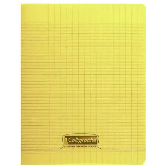 8000: cahier polypro agrafé seyès -jaune- 140 pages (24x32cm) CLAIREFONTAINE