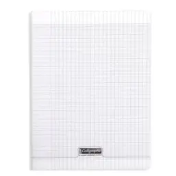 8000: cahier polypro agrafé seyès -incolore- 140 pages (24x32cm) CLAIREFONTAINE