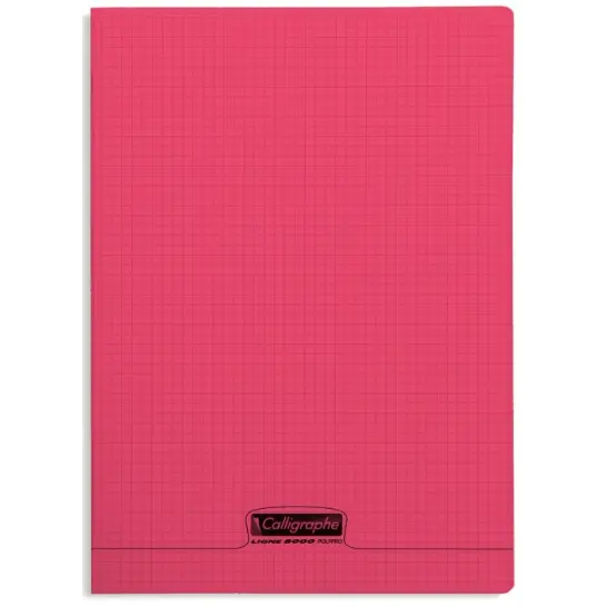 8000: cahier polypro agrafé 5/5 -rouge- 96 pages (24x32cm) CLAIREFONTAINE