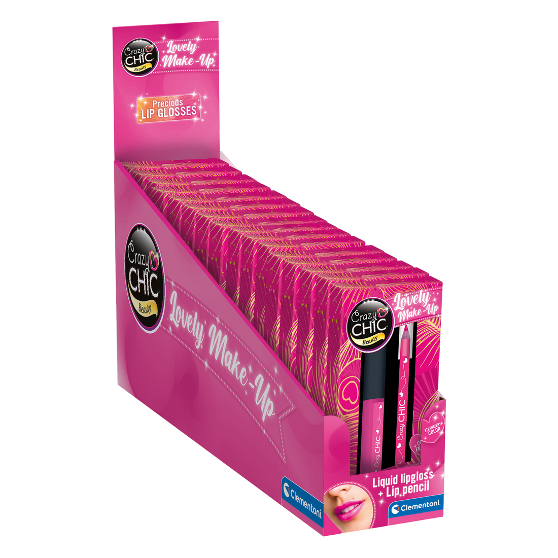 CRAZY CHIC: LIPGLOSS - ROSE POWER (VENDU 16 UNITÉS) CLEMENTONI