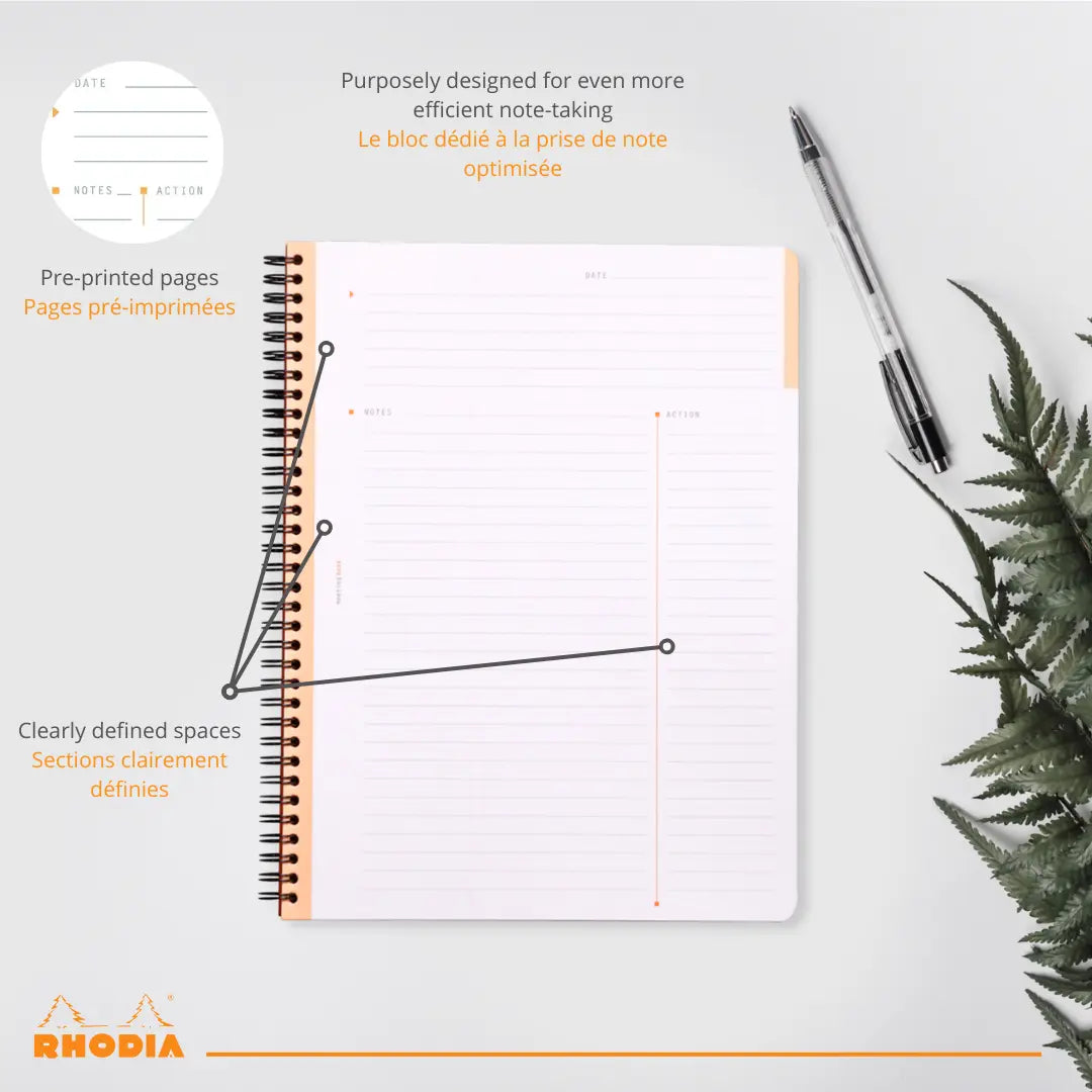 Cahier 'meeting' -noir - A4+.  160 pages (22.5x29.7cm) RHODIA