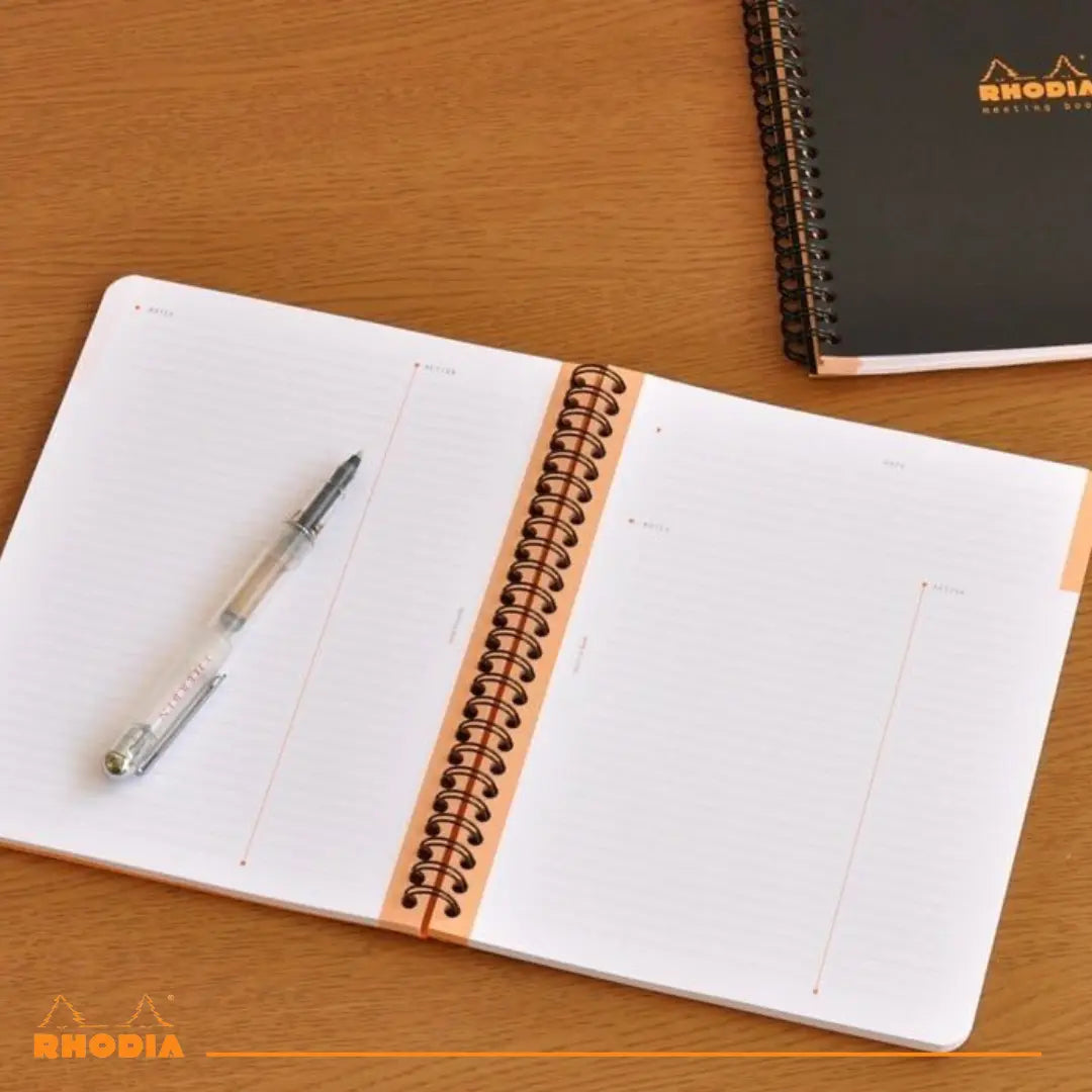 Cahier 'meeting' -noir - A4+.  160 pages (22.5x29.7cm) RHODIA