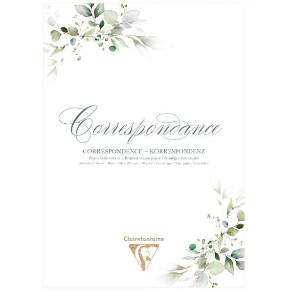 Bloc de correspondance, 50 feuilles A4 (21x29,7cm) 90g, Eucalyptus Vert POLLEN