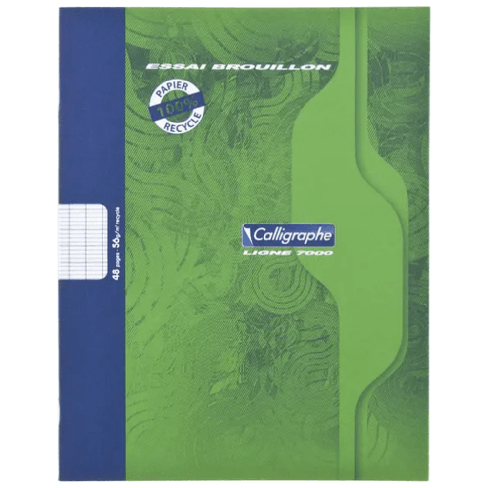 7000: Cahier brouillon agrafé seyès - 48 pages (17x22cm) CLAIREFONTAINE