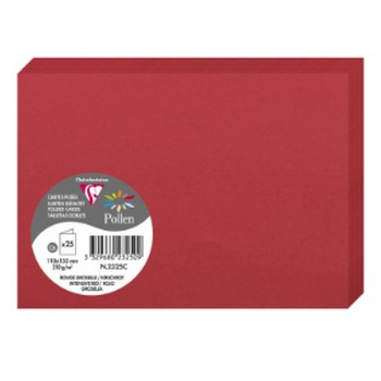 Carte Rouge Groseille Plié 110X155 210G. Paquet.25 POLLEN