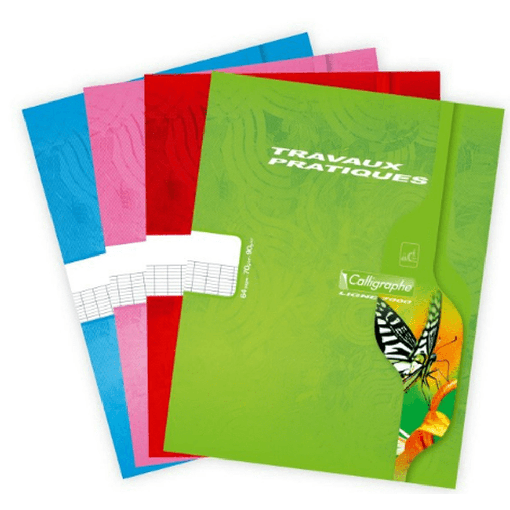 7000: Cahier travaux pratiques agrafé seyès -assortis- 64 pages (17x22cm) CLAIREFONTAINE